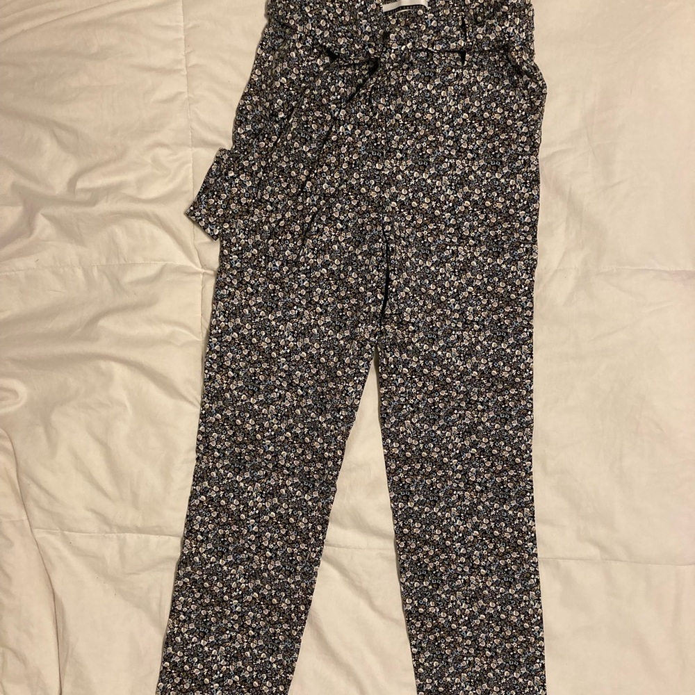 Jules & Leopold Black Floral Straight Leg Pants
